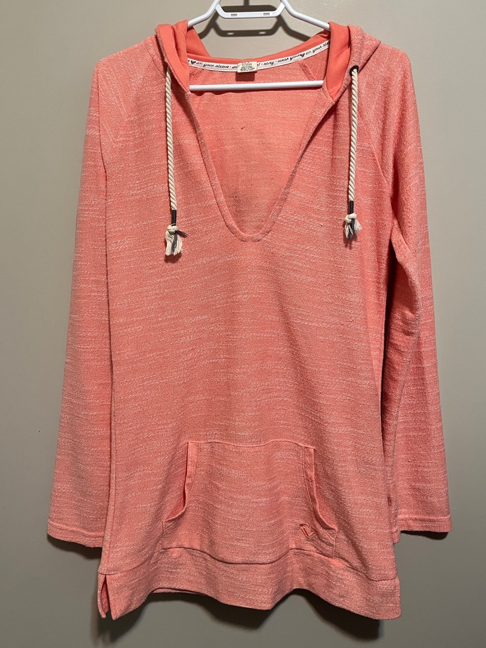 Roxy Coral Hooded Pullover with Rope Drawstring, size XL
